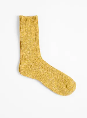 Slub Low Guage Rib Socks Mustard