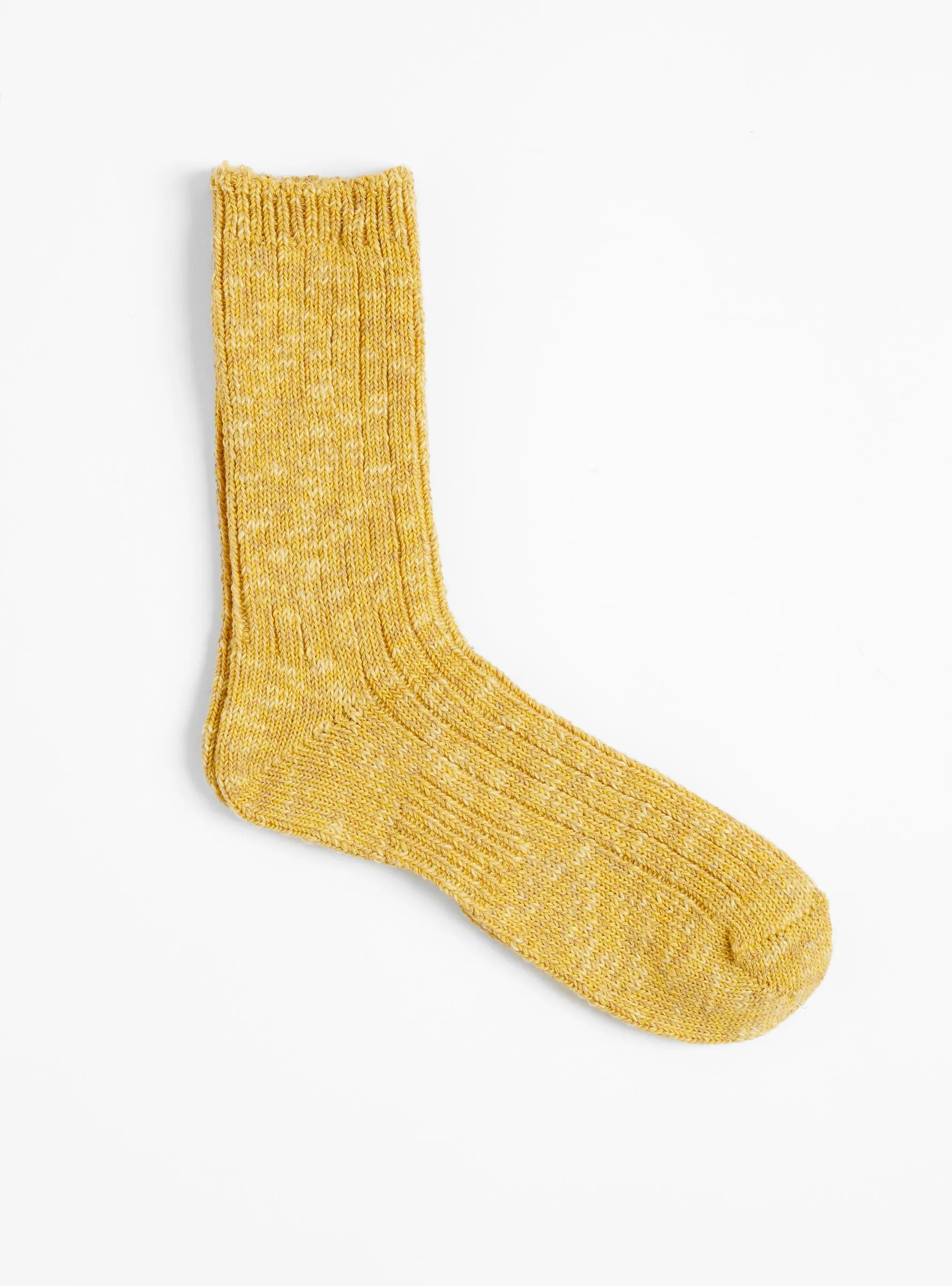 Slub Low Guage Rib Socks Mustard