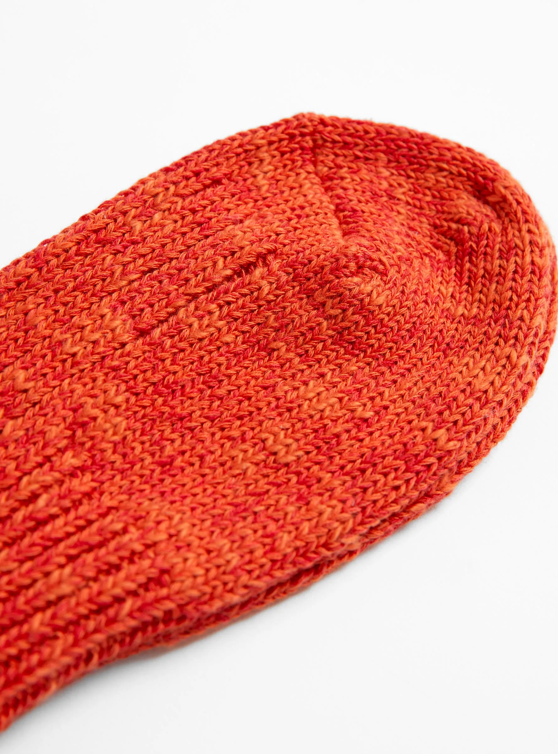 Slub Low Guage Rib Socks Orange