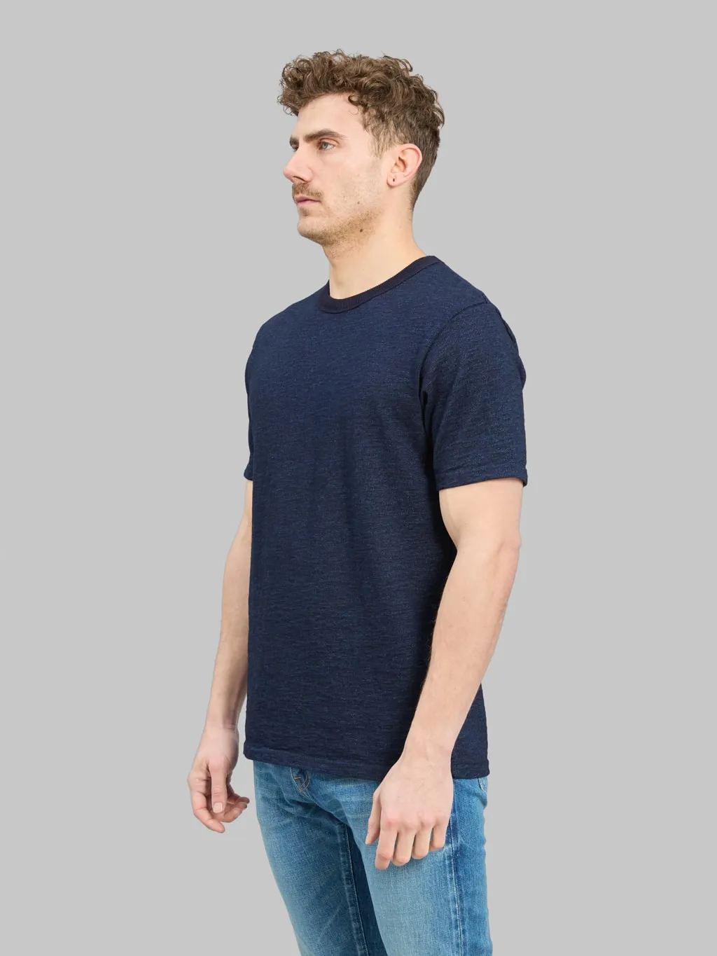 UES No.7 Yarn-Dyed Indigo T-Shirt