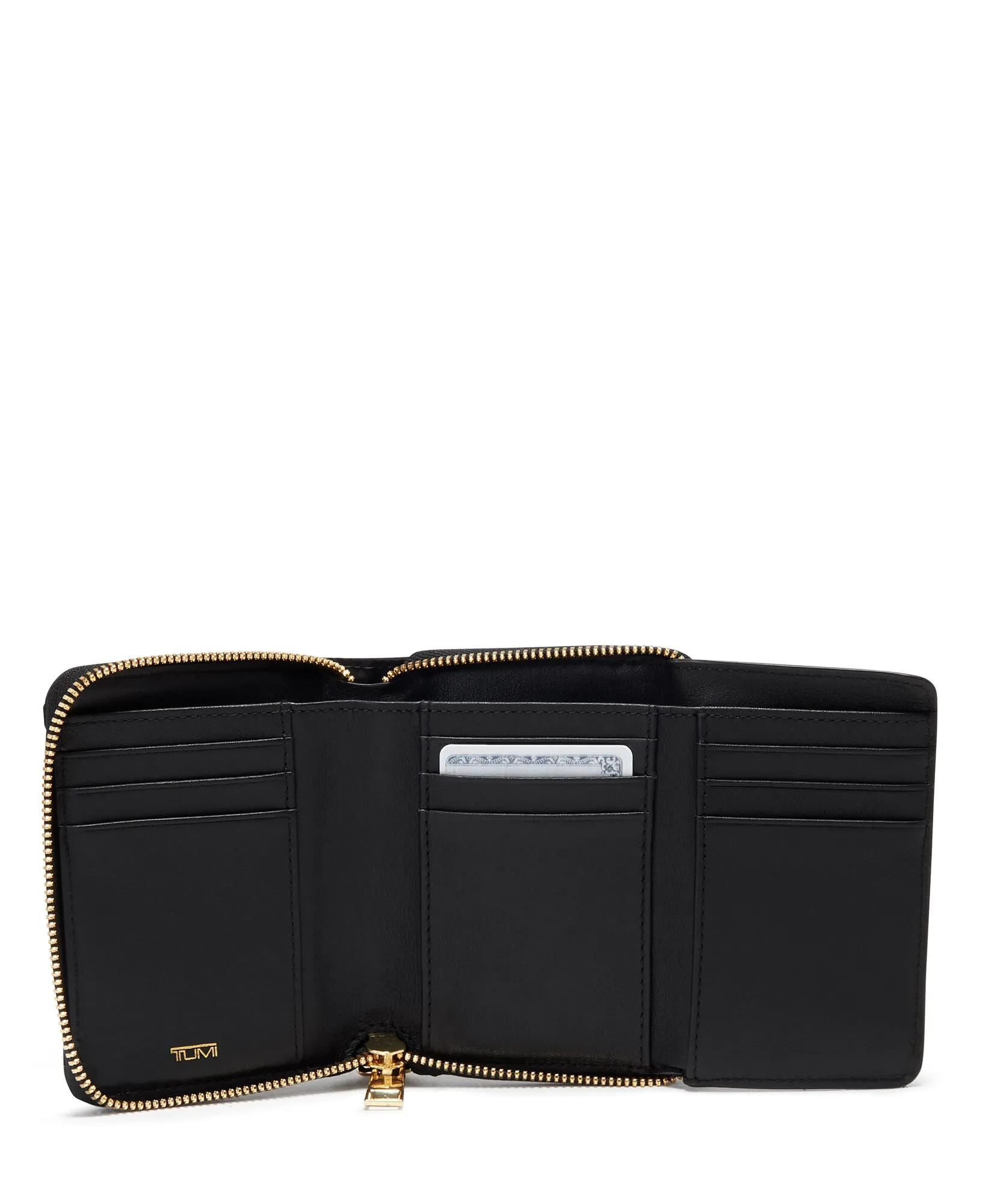 VOYAGEUR SLG Tri-Fold Zip-Around - Black/Gold