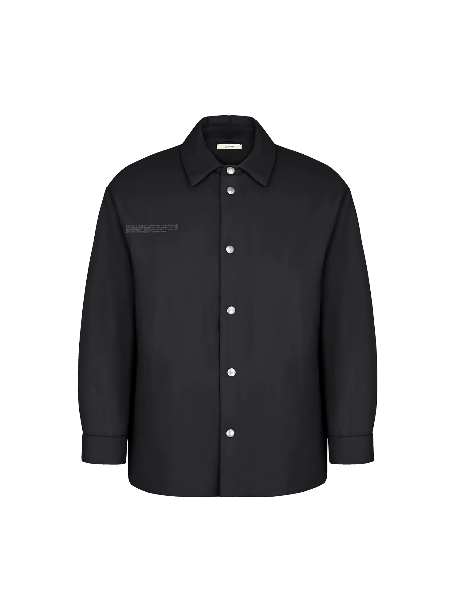Womens Flower-Warmth Padded Overshirt—Black