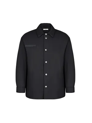 Womens Flower-Warmth Padded Overshirt—Black