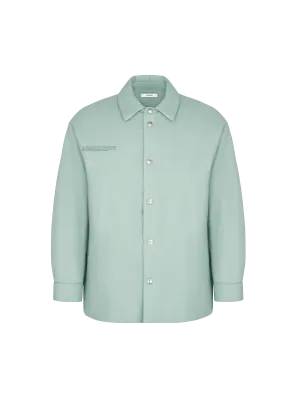 Womens Flower-Warmth Padded Overshirt—Eucalyptus Blue