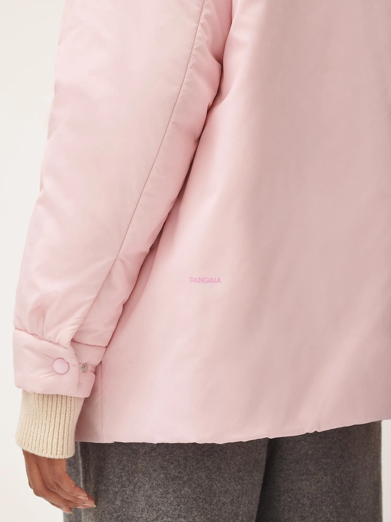 Womens Flower-Warmth Padded Overshirt—Magnolia Pink