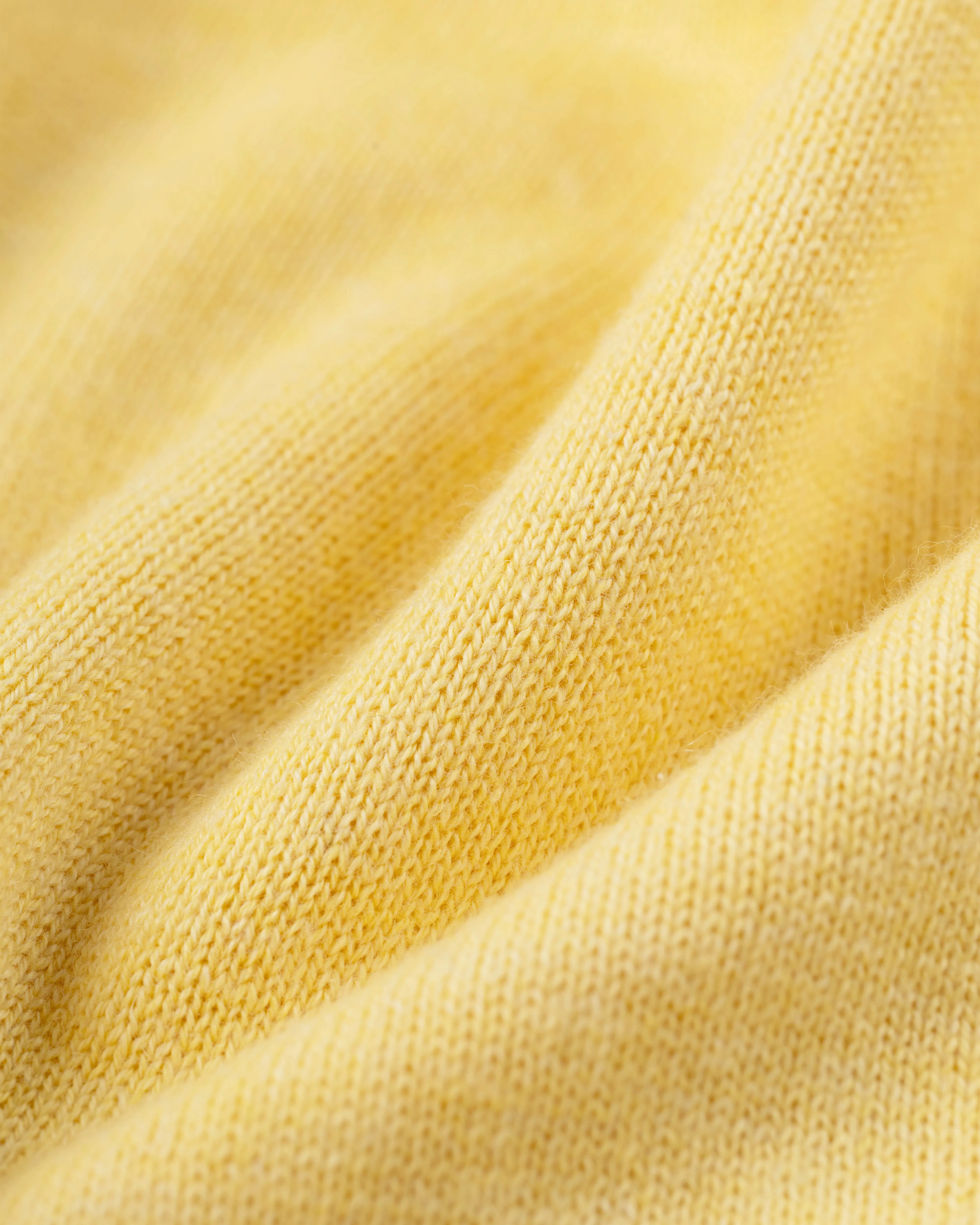 YELLOW COTTON/CASHMERE QUARTER ZIP SWEATER